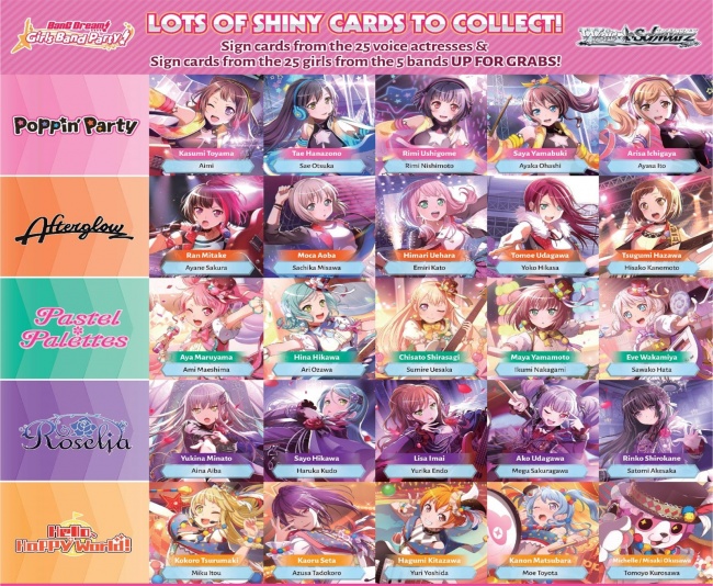 List of Japanese Bang Dream Girls Band Party! [Weiss Schwarz